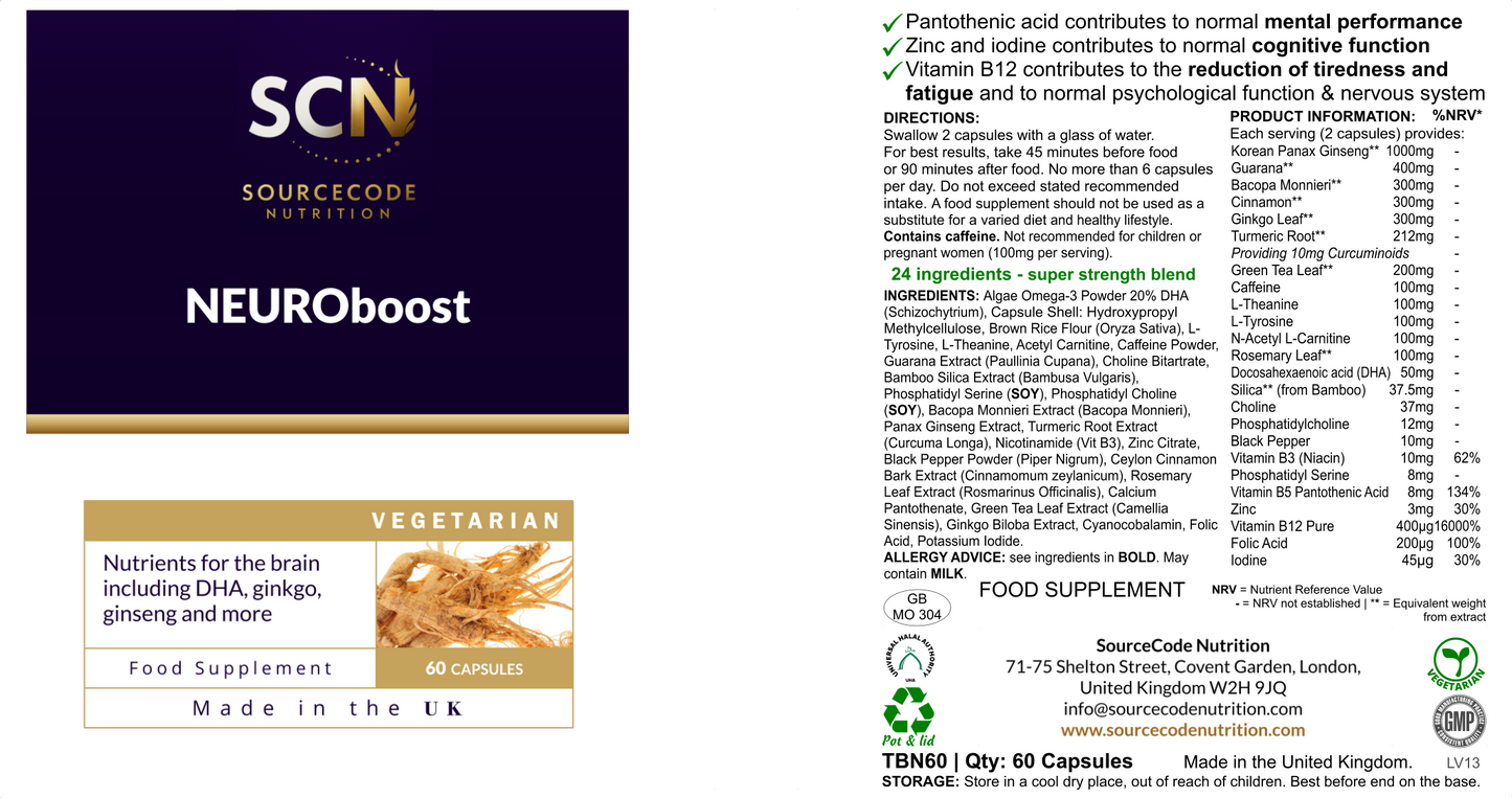🧠  NEUROboost – Cognitive Clarity Formula